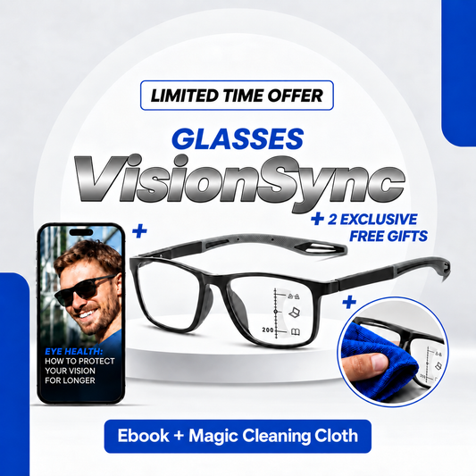 [LIMITED OFFER] VisonSync Multifocal Glasses + Magic Cleaning Cloth [Adaptive Technology]